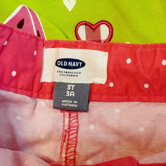 Toddler Outfit Size 3T Watermelon Summer Bright Green Top Pink Polka Dot Skirt - Picture 11 of 11